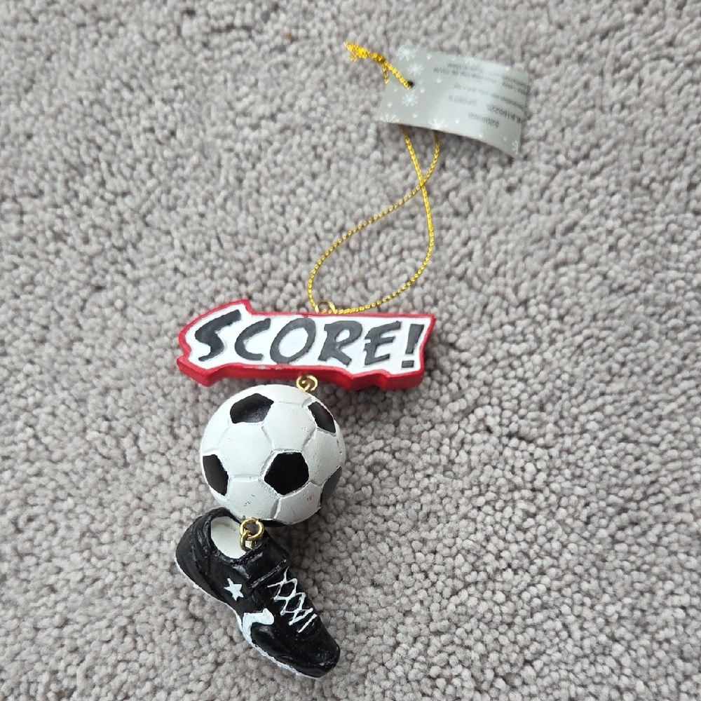 Soccer Ornament with Ball and Shoe